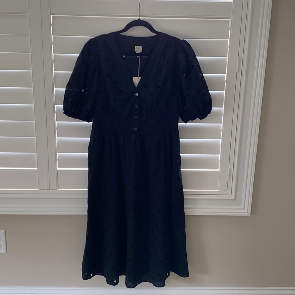 Black Eyelet Dress- New With Tags
